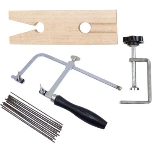 3-in-1 Professional Jewelers Saw Set 144 Blades Wooden Pin Clamp Jewelry Toos