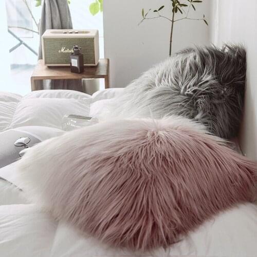 Pillow Nordic Nordic Home Light Luxury Gradient Dream Color Tan Wool Cushion Living Room Pillow Bedroom pillow covers