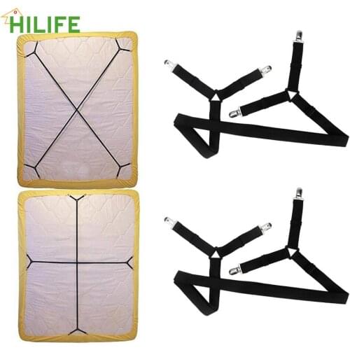 Adjustable Suspenders Gripper Holder Buckles Bed Fitted Sheet Straps Buckles 2pcs Bed Fitted Fasteners Clips