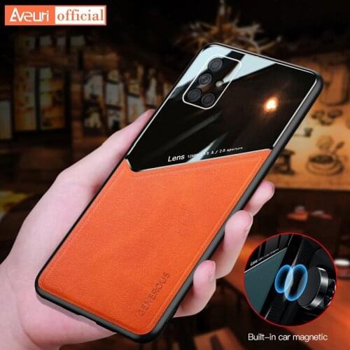Luxury Car Holder Leather Phone Case For Samsung Galaxy A50 A70 A51 A71 5G A21S A10S A20S A30S A50S A31 A41 Cover Case Coque