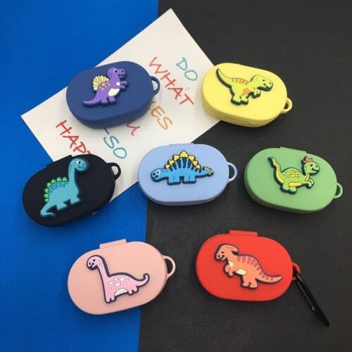 Dinosaur Silicone Earphone Case With Hook for Xiaomi Redmi AirDots 1 2 Headphones Cover Bluetooth Wireless Earphone Charging Box