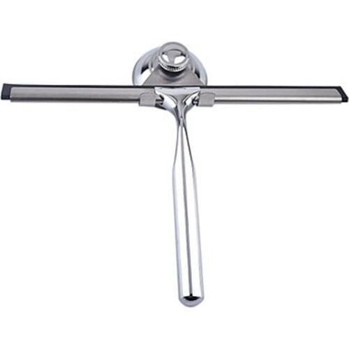 Shower Squeegee Stainless Steel with Matching Suction Cup Shower Tray No Drilling for Shower Doors, Bathroom