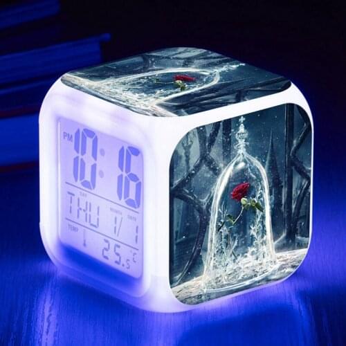 Beauty and the Beast LED Luminous Lamp Watch La belle et la bete DigitalAlarm Clock reloj despertador LED Display Clocks