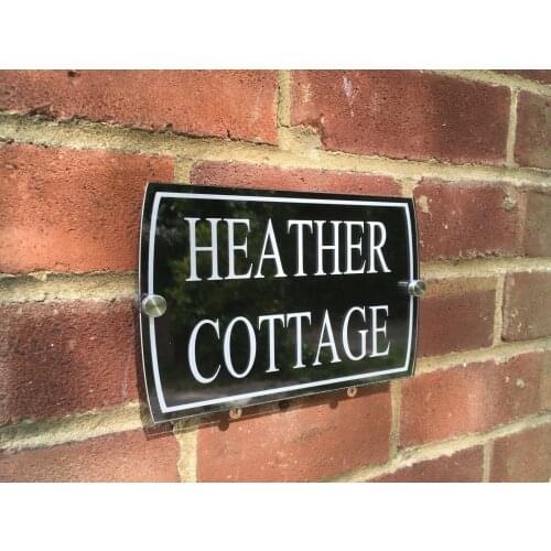 House Door Number Plaque Gate Wall Sign Name Plate Glass Acrylic 200x140mm