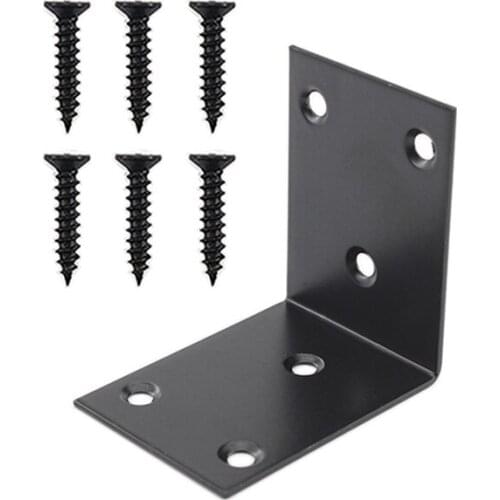 Corner Bracket Shelf Brackets,Heavy Duty Black Stainless Steel L Corner Brace,Right Joint Angle Brackets Floating Shelf Supports