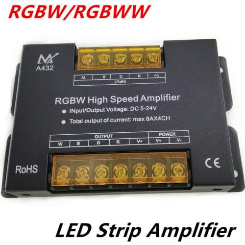 LED Strip Amplifier 5-24V 8A*4CH High Speed Large Current F RGBW/RGBWW Light