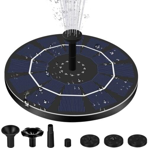 Upgraded Solar Power Water Fountain Garden Pool Pond Outdoor Bird Bath Floating Water Fountain Pump-Patio Landscape Pond Decor
