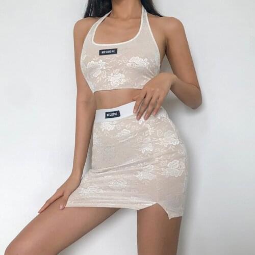 2021 Summer New Womens Fashion Label Vest High Waist Bag Hip Skirt Two-Piece Suit