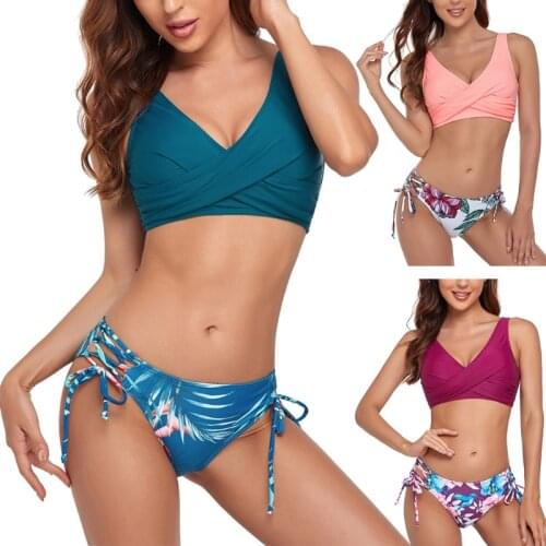 Women Sexy 2 Pieces Bikini Set Beachwear Swimwear Backless Bra Thong Swimsuit Bathing Suit