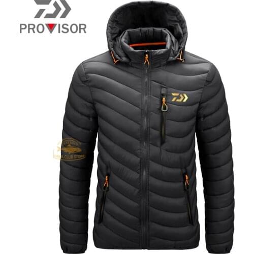 Winter DAIWA Fishing Clothes Mens New Waterproof Fishing Down Jacket for Outdoor Cycling Windproof Clothes Warm Fishing Jacket