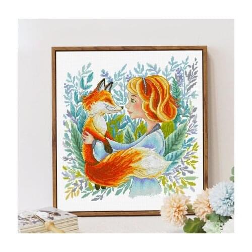 Gold fox Cross Stitch Kit Packages Counted Cross-Stitching Kits New Pattern NOT PRINTED Cross stich Painting Set