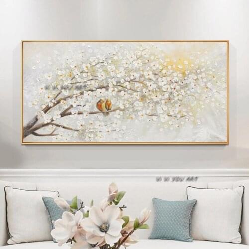 100% Hand Painted Oil Painting on Canvas new Handmade knife flower oil Painting Wall Art picture home decoration For Living Room