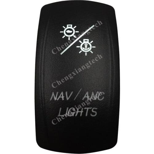 DC12V 24V Marine Grade NAV/ANC LIGHTS Rocker Switch White Led lamp 7 Pin ON/OFF/ON DPDT Waterproof IP66