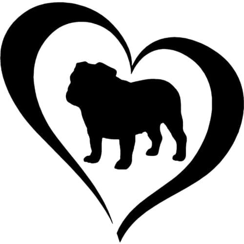 14*13.8CM BULLDOG DOG Love Fashion Car Window Decorative Stickers Lovely Cartoon Animal Decorative Accessories C6-1469
