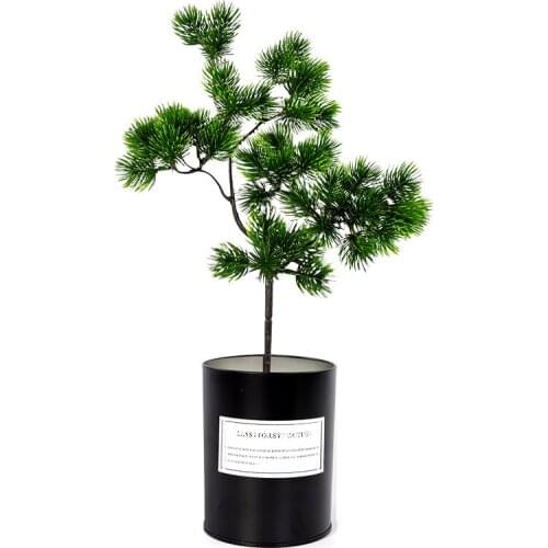 40cm Single Big Pine Branch Simulation Green Leaves Plant Welcoming Pine Bonsai Accessories Home Decoration Plant Fake Flower