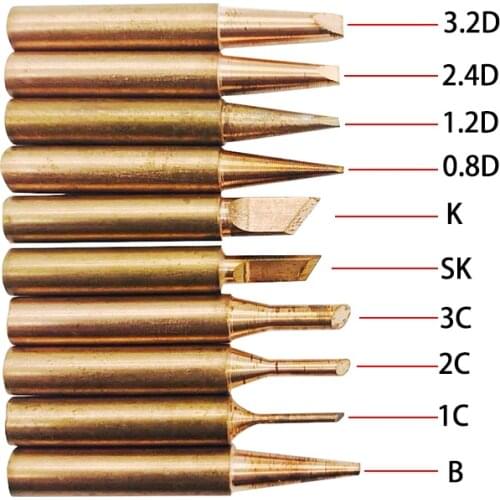 900M-T pure copper Iron tip soldering tip for Various Models soldering rework station soldering iron station For Hakko Solderin