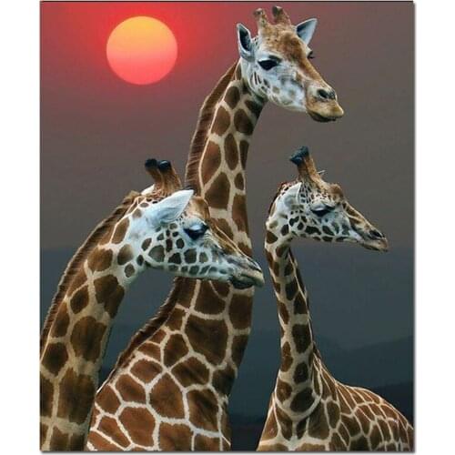 5D Diamond Painting Giraffe family Diamond Embroidery Full Square Rhinestones Cross Stitch DIY Diamonds Mosaic Hobby Home Decor