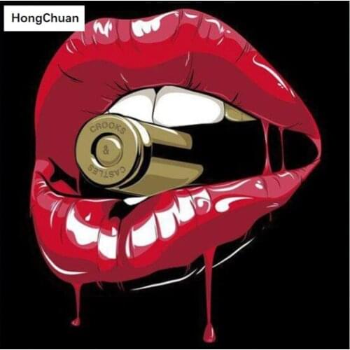 Diamond Embroidery Bullet Lip 5D DIY Diamond Painting Square/Round Diamond Inlaid Rhinestone Picture Mosaic Cross Stitch