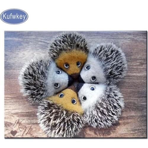 5d diamond art news diamond embroidery hedgehogs toy 5D DIY Diamond Painting cartoon Cross-stitch Crystal diamond Needlework art