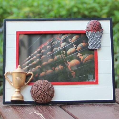 Basketball Photo Frame Sport Resin Art crafts Decoration Birthday 3D Gift Souvenir Dispaly Club Game Promotion Present OEM Logo