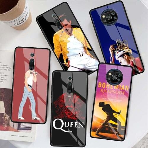 Queen Freddie Mercury Phone Case For Xiaomi Redmi Note 9S 8 Pro 9 7 8T 10 5G 9C K40 9A 8A 9T Tempered Glass Cover Shell