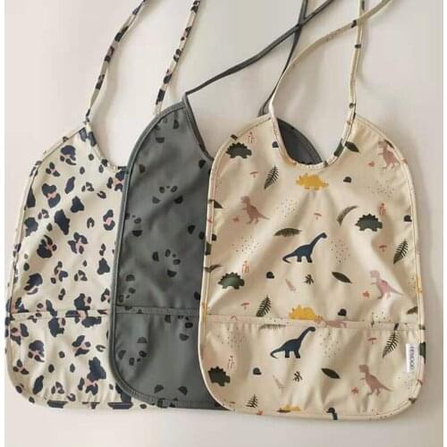 Baby Cartoon Bibs Girls Boys Waterproof Burp Cloths Infant Baby Feeding Apron Pocket Kids Accessories