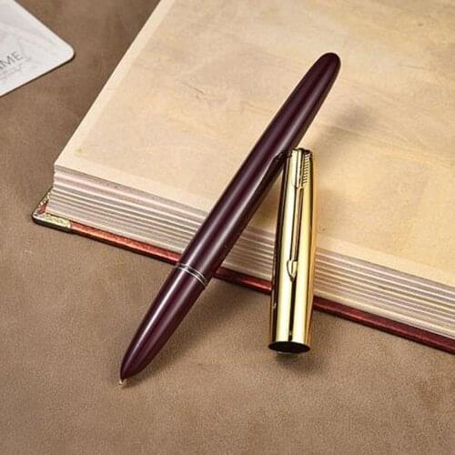 HERO 616 Authentic Wholesale Nostalgic Fountain Pen 616-2 Golden Clip Cap Ink Pen Iridium Fine Nib 0.5mm For Writing Gift Pen