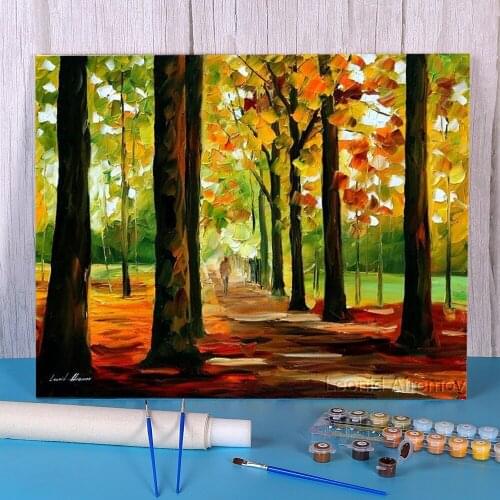 Oil Painting Style Autumn Painting By Numbers Kit Acrylic Paints 40*50 Oil Painting Decorative Paintings Adults Wholesale