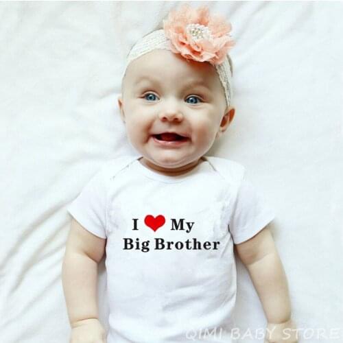 Cute I Love My Big Brother Baby Rompers Baby Boy Girl Clothes Cotton Infant Baby Jumpsuits Newborn Clothes 0-24M