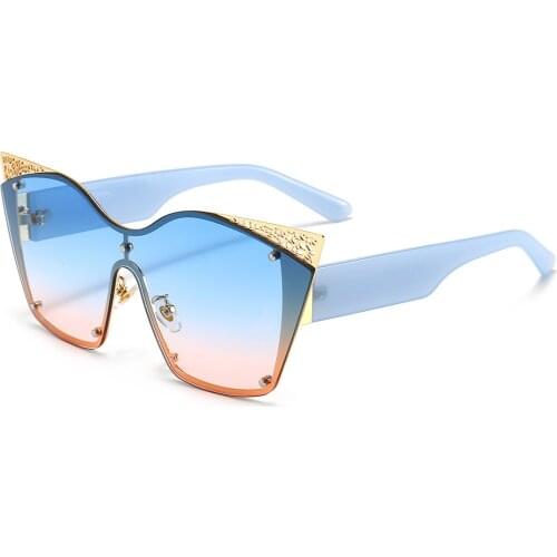 Fashion Lace Sunglasses European and American personalized cats eye large frame glasses trend integrated leisure Sunglasses