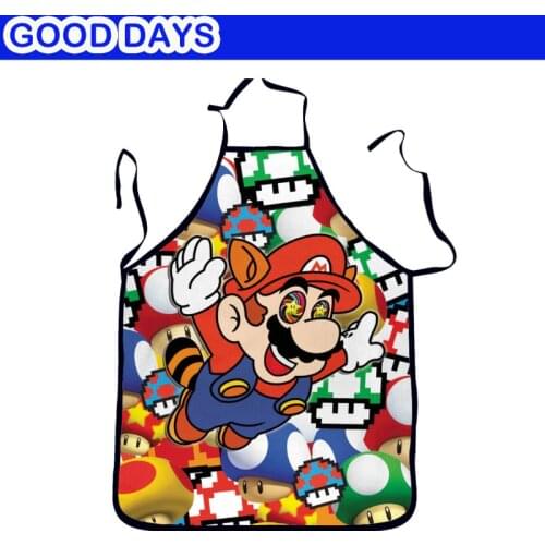 Super Mario Cartoon kitchen Cooking cucina Apron tablier Bar Restaurant Apron Outdoor BBQ Apron Wedding Funny Apon