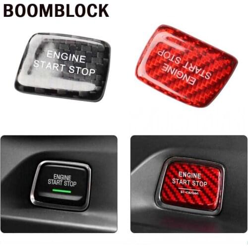 Carbon Fiber Car Ignition Device Button Engine Start Stop Switch Cover Sticker for Chevrolet Camaro 2017 2018 2019 Accessories
