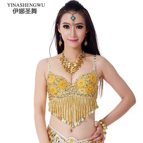 New Arrival Twinkling Sequined Tassels Belly Dance Bra Top Beaded Fringe Dancing Costume Sexy for Belly Dance Underwear