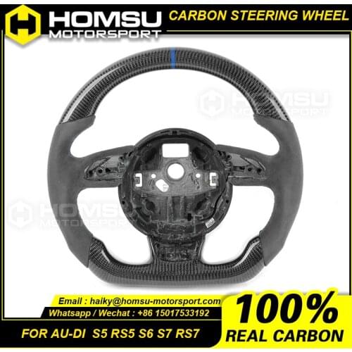 NEW Design Carbon Fiber-NAPA Leather Steering Wheel For audi B8 B8.5 S4 S5 RS5 S6 S7 RS7 Carbon Fiber Steering Wheel