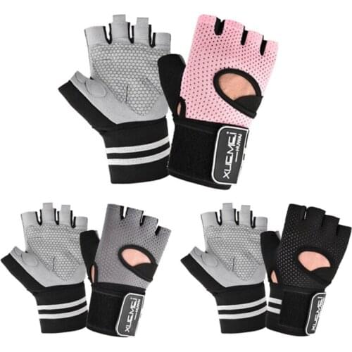 Men Women Half Finger Sports Training Gloves Sun Protection Cycling Gloves Anti-slip Gym Fitness Weightlifting Gloves