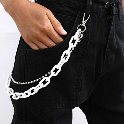Candy Color Plastic Acrylic Pants Chain Waist Chain for Men And Women Punk Rock Style Hip Hop Ins Popular Trouser Accessories