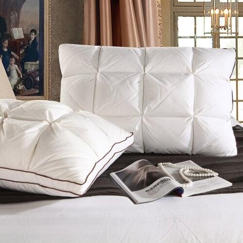 48*74cm Brand Design 3D Bread White Duck/Goose Down Feather Pillow Standard Antibacterial Elegant Home
