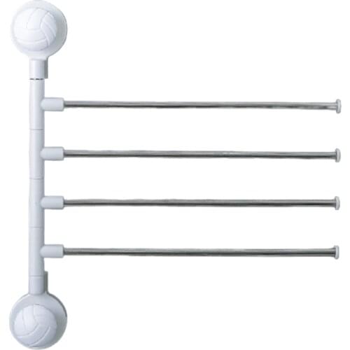 Kitchen Drill Free Drying Multi Rod Bathroom Storage Accessories Towel Rack Strong Home Wall Mounted Space Saving 180 Rotation