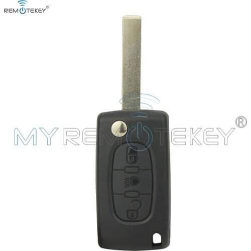 Remtekey CE0536 Flip remote key shell case for Citroen Peugeot HU83 3 button middle Light button