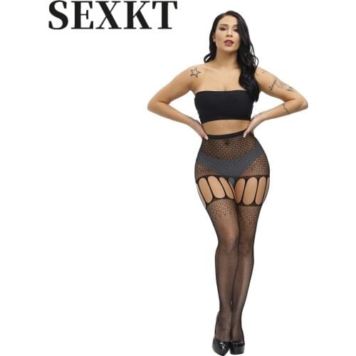 Sexy Black Cut-out See-through Underwear Mesh Stockings Non-Slip Sling Lace Stockings See-through Body Stockings Pantyhose Nylon