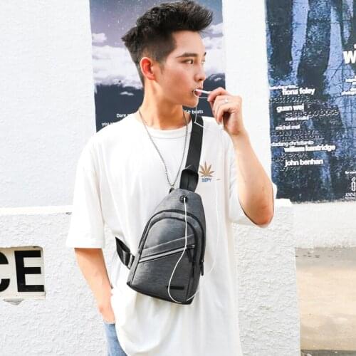 New Chest Bag Mens Shoulder Messenger Trendy Boys Canvas Casual Fashion Crossbody Bags For Men Brand Small Backpack Diagonal