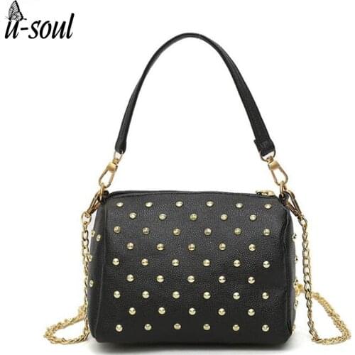 Bag female women shoulder bag rivet small chain women messenger bags purse and handbags for female A4111