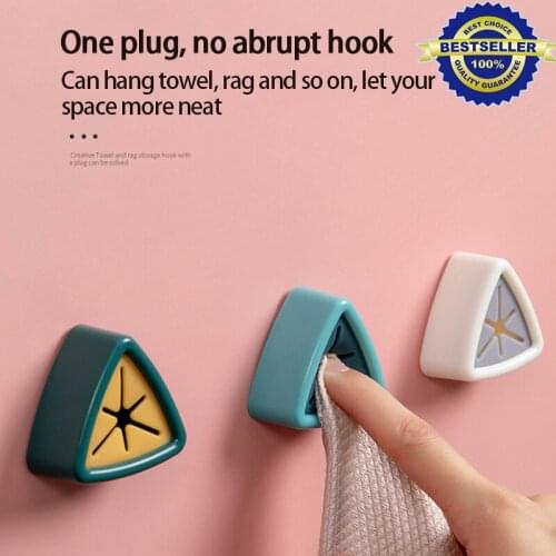 Towel Storage Racks Hanger Adhesive Rag Dishcloth Holder Kitchen Rag Cleaning Hook Tools Creative Bathroom Kitchen Tool