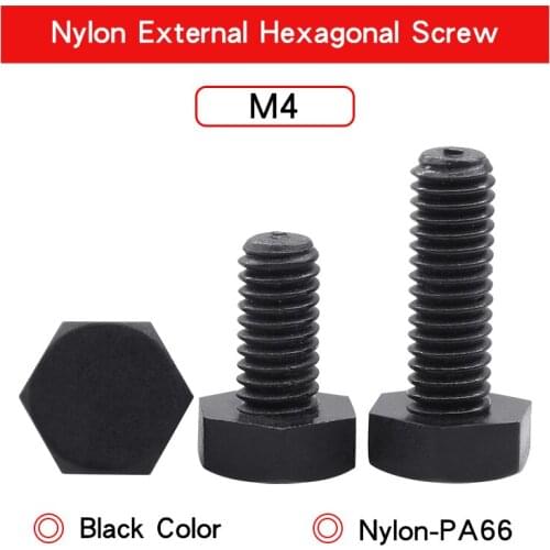 40 PCS Nylon External Hexagonal Screw Bolt M4 Extended Full Thread Nylon Material Plastic Insulated Bolt For Machinery