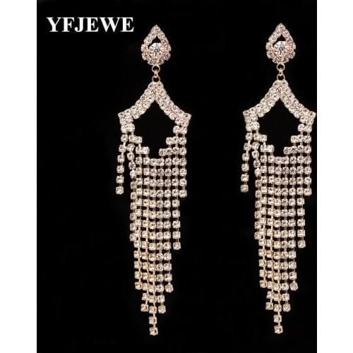YFJEWE Women Classic Banquet Tassel Earrings Elegant Curtain Drop Earrings For Women Fashion Jewelry Brinco E599