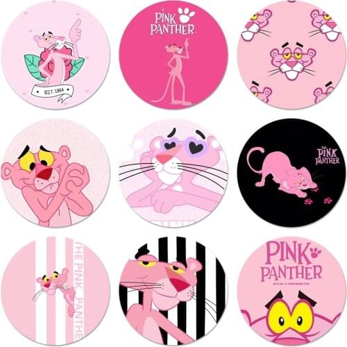 58mm The Pink Panther Icons Pins Badge Decoration Brooches Metal Badges For Clothes Backpack Decoration