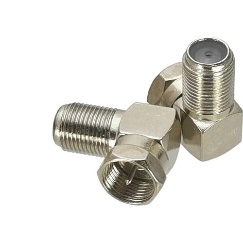 1Pcs F TV Male Plug to F TV Female Jack Right Angle RF Adapter Connector Coaxial High Quanlity
