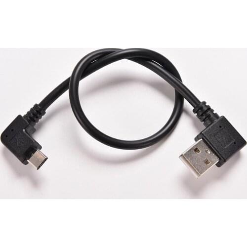 1Pcs USB 2.0 Left Angle A Male 90 Degrees to Micro Left Angle M Cable Data Cord