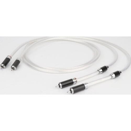 12Cores OFC Silver Plated RCA Interconnect Audio Hifi Cable Single Crystal Silver Audio Line HIFI Double RCA Signal Line Audio