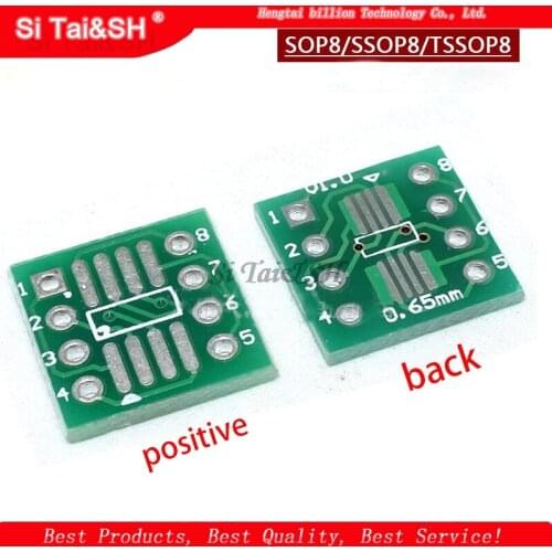 20PCS TSSOP8 SSOP8 SOP8 to DIP8 PCB SOP-8 SOP Transfer Board DIP Pin Board Pitch Adapter